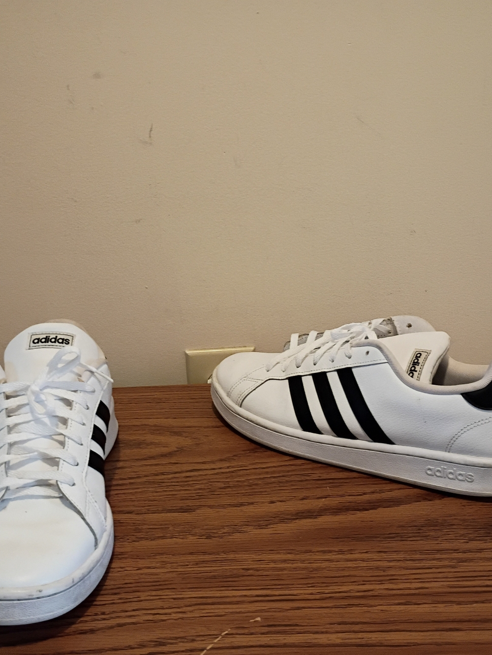 Adidas White and Black Grand Court-Style 3.0  Sneakers